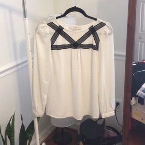 LOFT POKA DOT BLOUSE